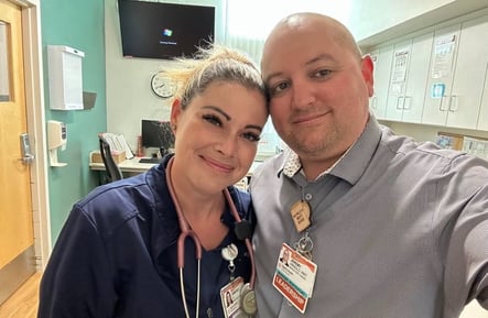 Jeremy Arnold with wife