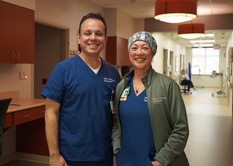 Acute Care Supervisor Romina Limbo and Director of Rehabilitation Services Walter Merchan